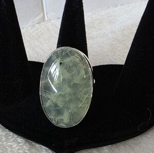 Prehnite Sterling Silver Ring